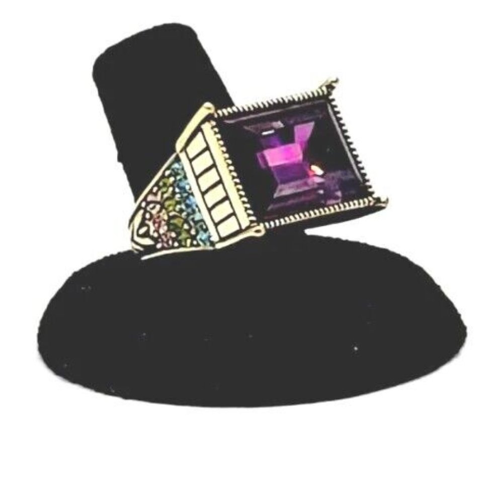 HEIDI DAUS ROCKS AMETHYST RING SIZE 7